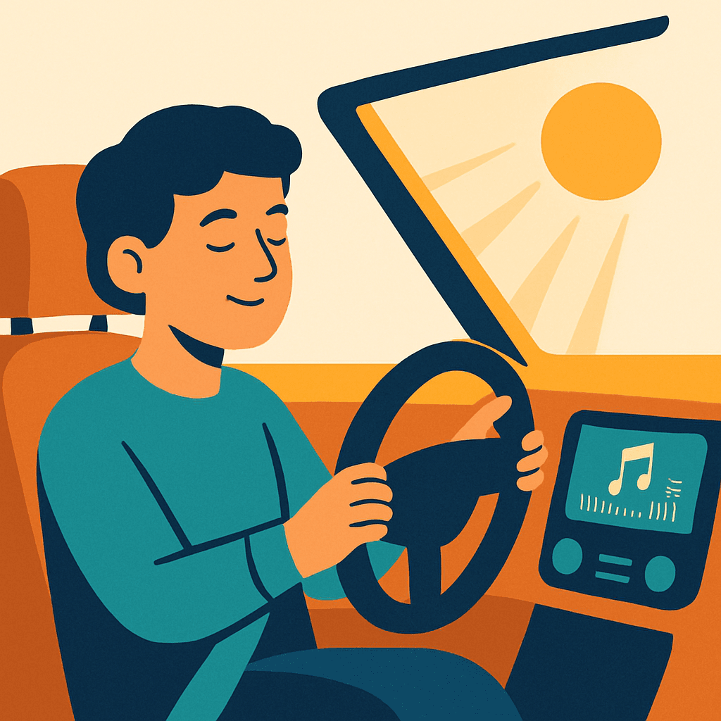In the car